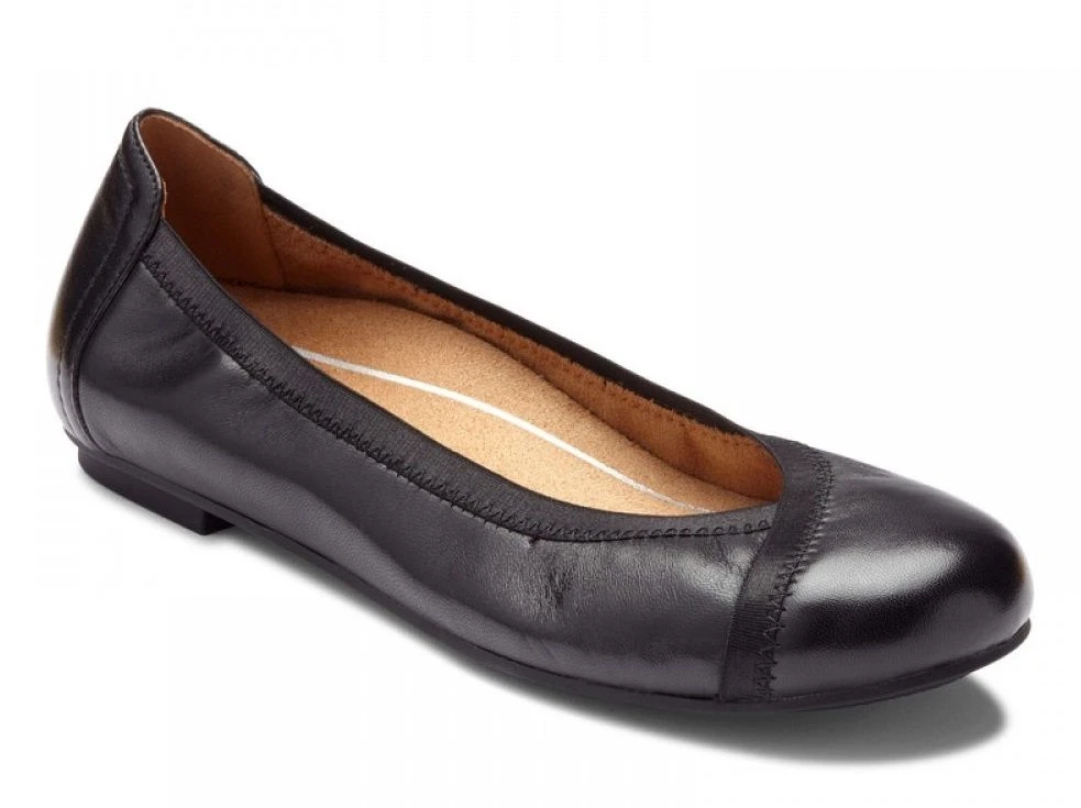 Vionic Black Caroll Womens Ballet Flats CAROLL 1 Vionic Black Caroll Womens Ballet Flats CAROLL